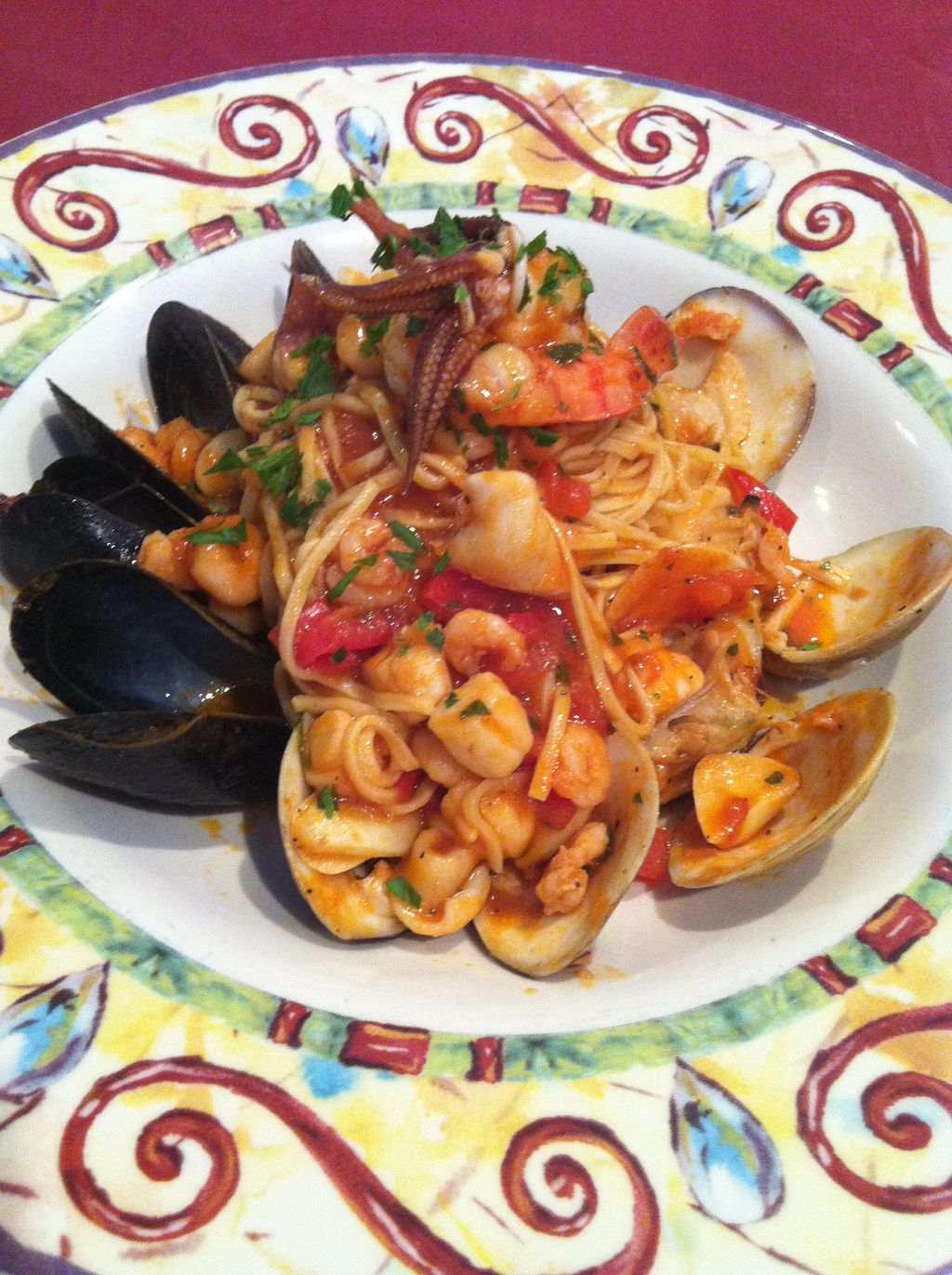 Seafood fettuccine