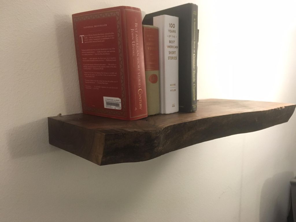 Custom walnut floating shelf