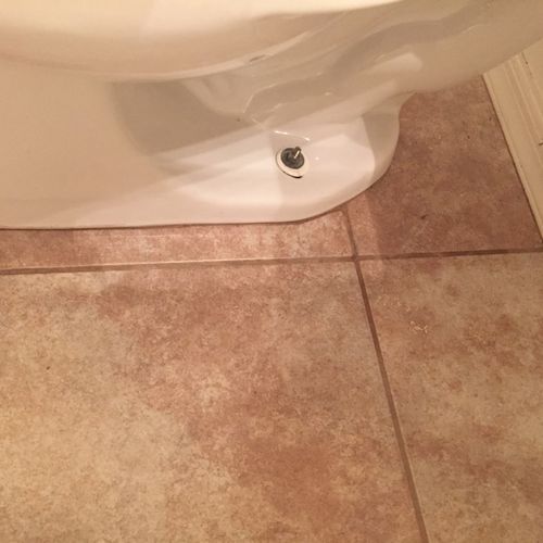 After - Clean base of toilet