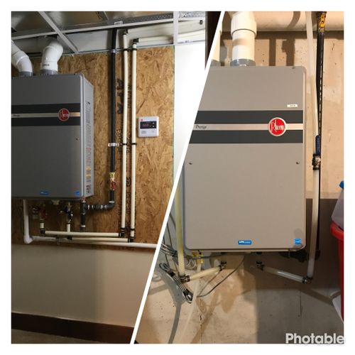 How we install a tankless water heater on the Left