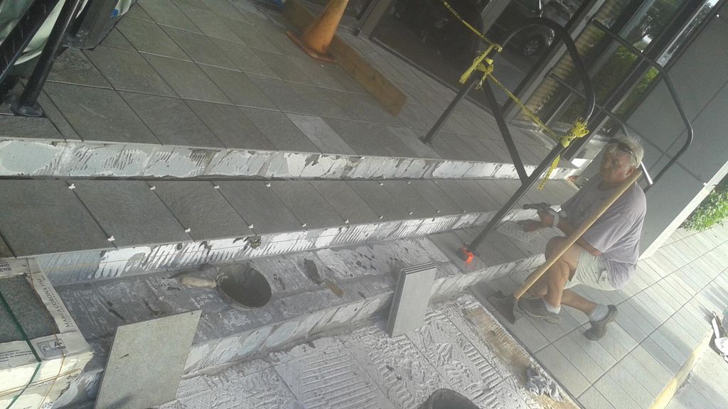 Floor tiles outside at the dealership