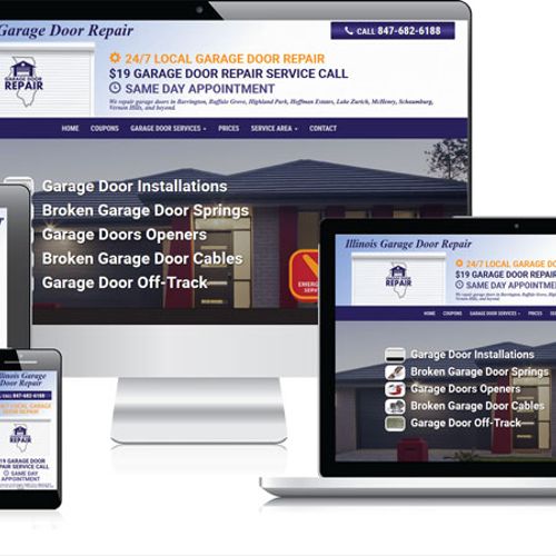 A custom website development project for the garage door repair company.  The main focus of the website is to maximize SEO, boost PPC and organic traffic conversions.