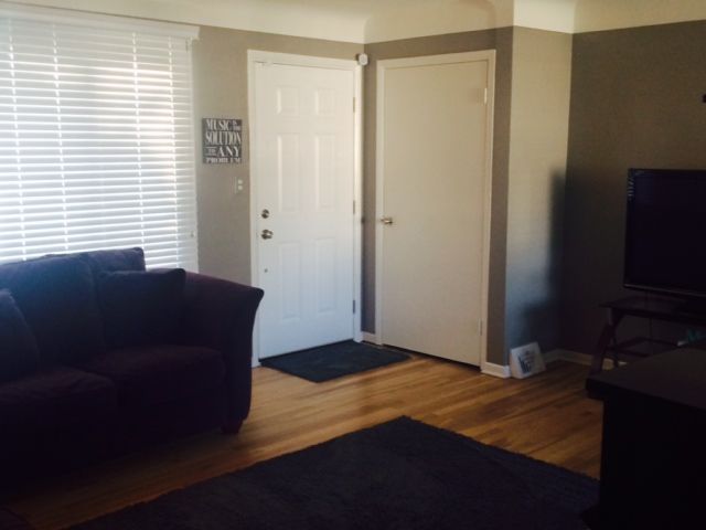 After: Gray walls and white trim/doors