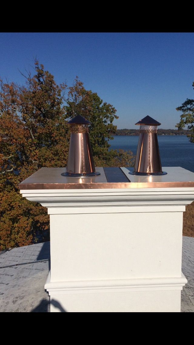 Installed copper caps