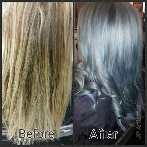 Blonde to silver