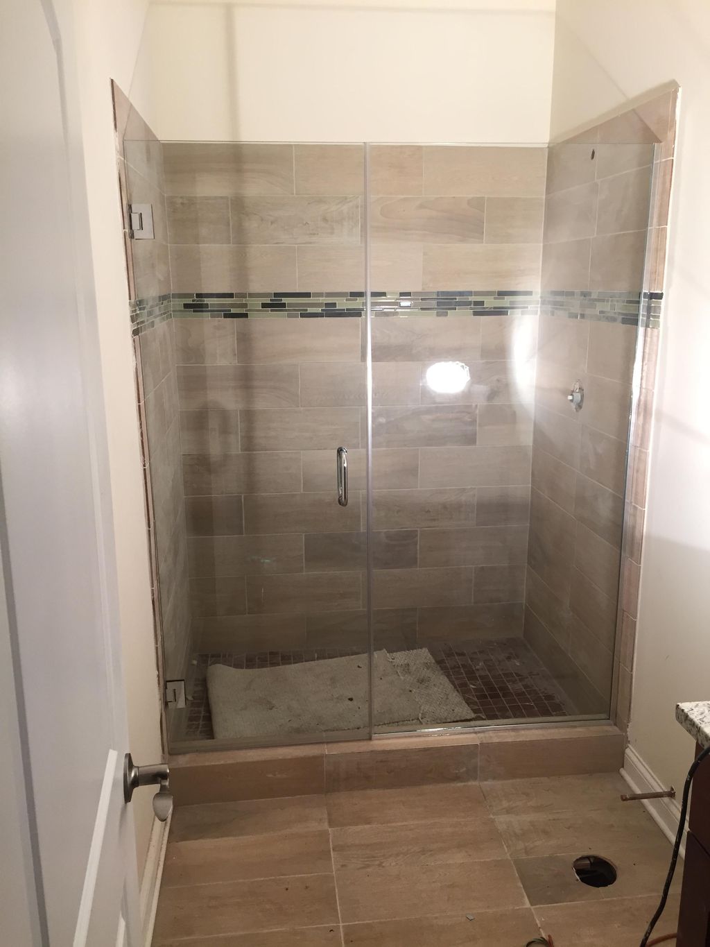 frame less shower door