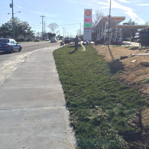 New Streetscape including Removal of Old Asphalt &