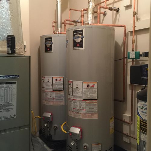 REPLACED ALL PIPING AND BOTH WATER HEATERS