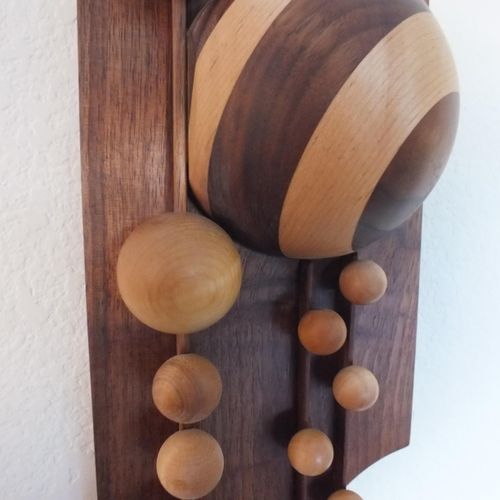 Spheres Wall Relief in Walnut and Maple.