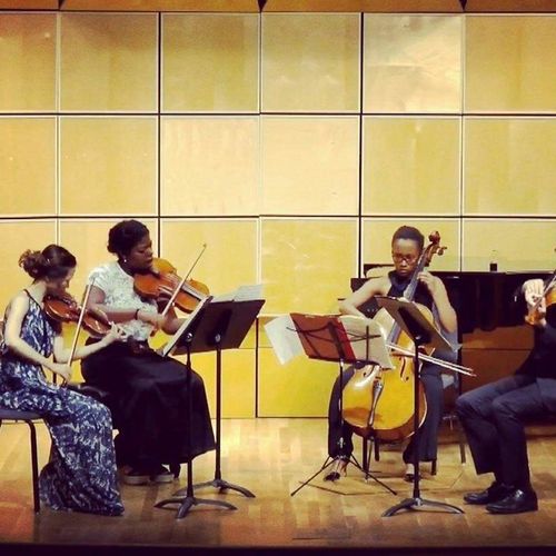 Performing with the quartet 