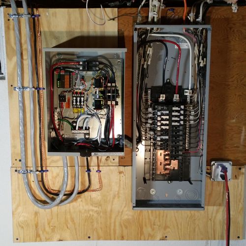 upgraded 100 amp 30 circuit panel with automatic  