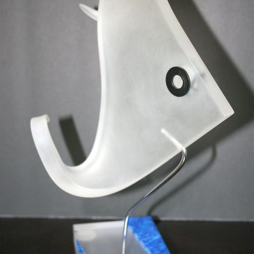 acrylic/ metal fish sculpture