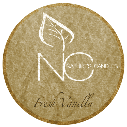 Natures Candles -"Fresh Vanilla": Product Label De