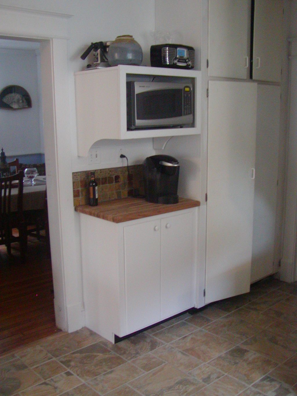 Grout, doors and toe kick.