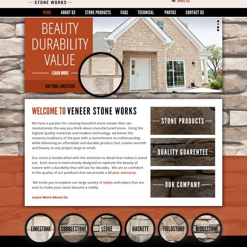 Custom Website Design for Veneer Stone Work