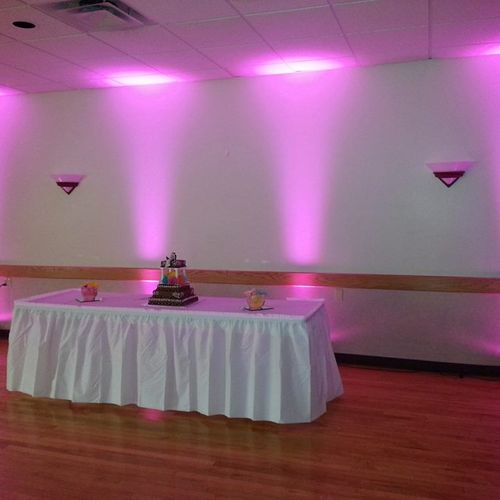 Uplighting can be included in your wedding package