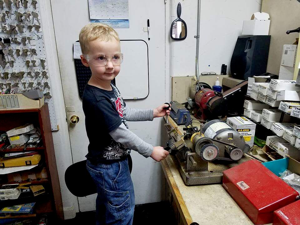 Learning the trade at a young age!