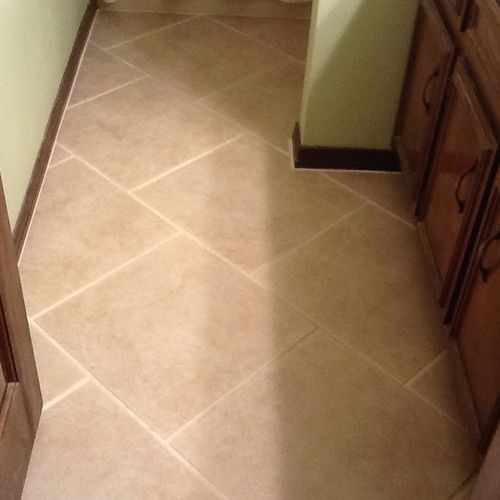 New ceramic tile floor