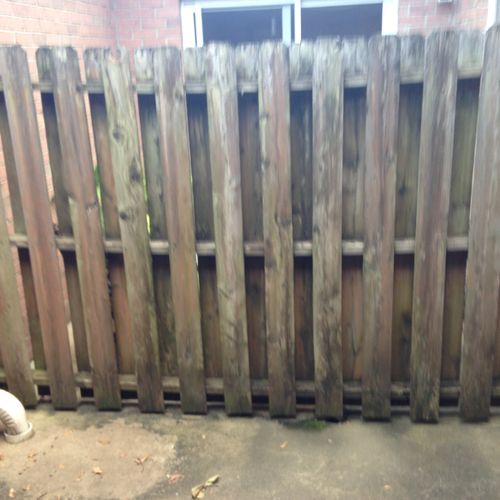 Before - This fence was sagging in the middle and 