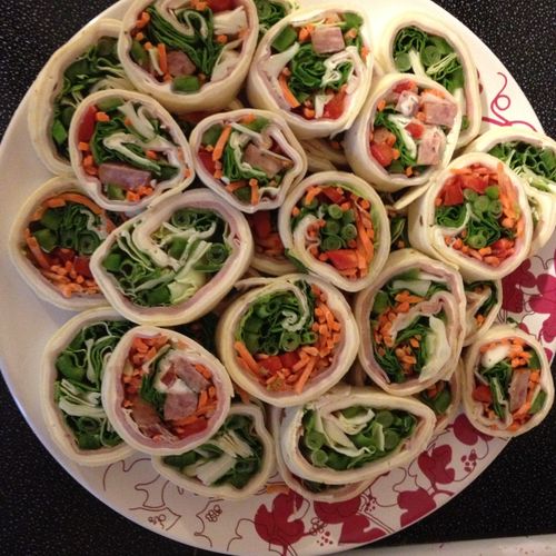 Pinwheel party appetizers