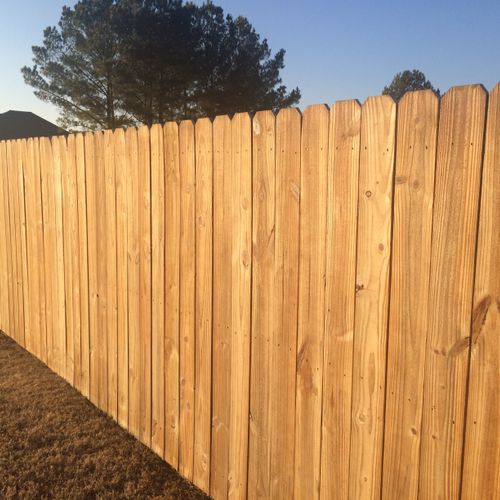 6ft Wood fencing with light stain & seal