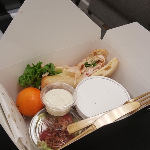 Executive Boxed Lunch with Turkey on Ciabatta and 