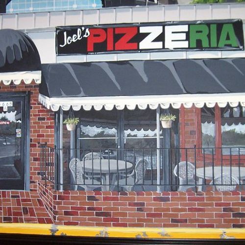 Detail of mural for Joel's Pizzeria