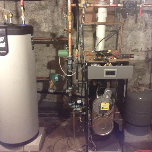 High eff boiler install