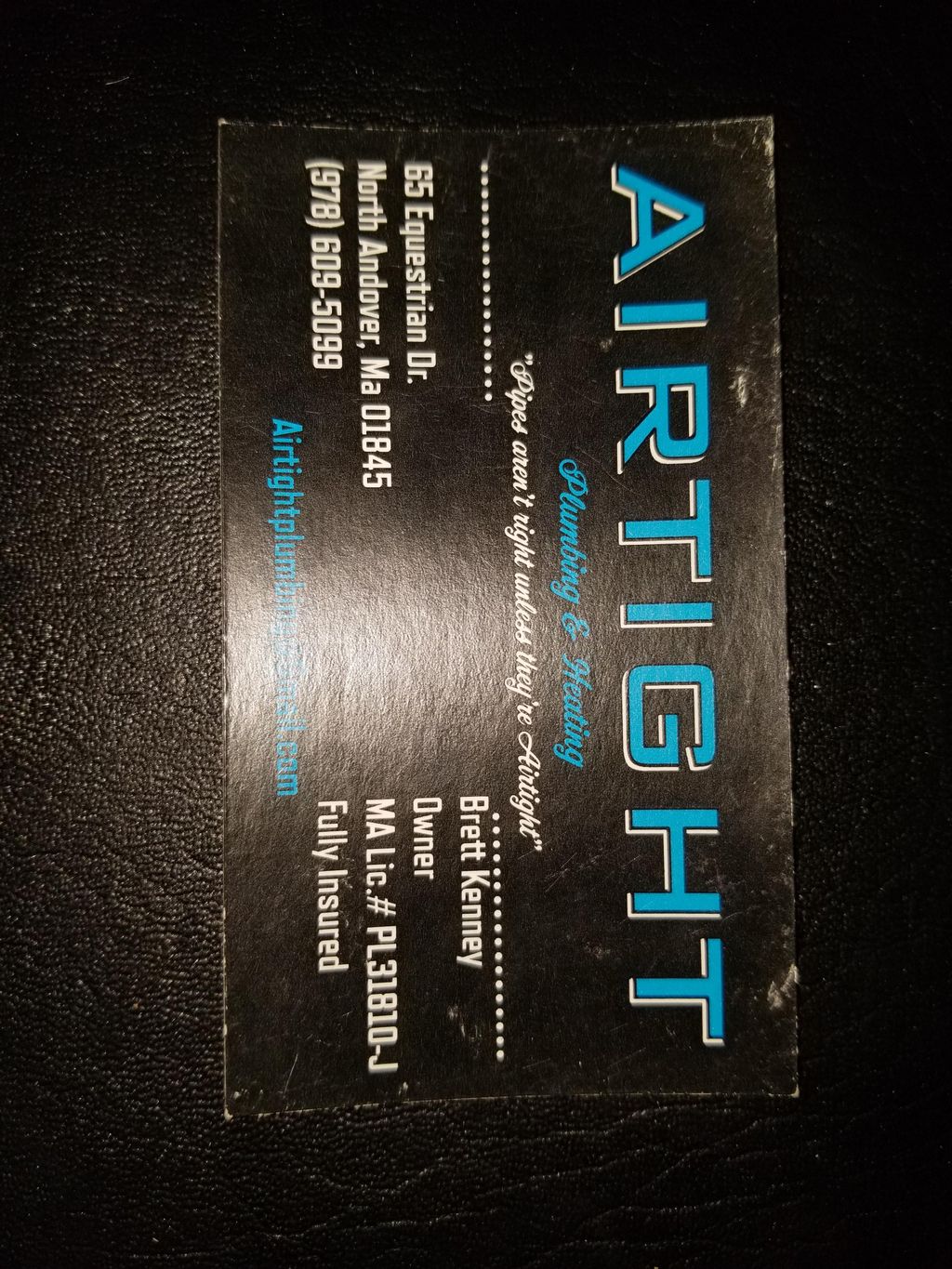 Brett Kenney/ DBA/ Airtight Plumbing and Heating