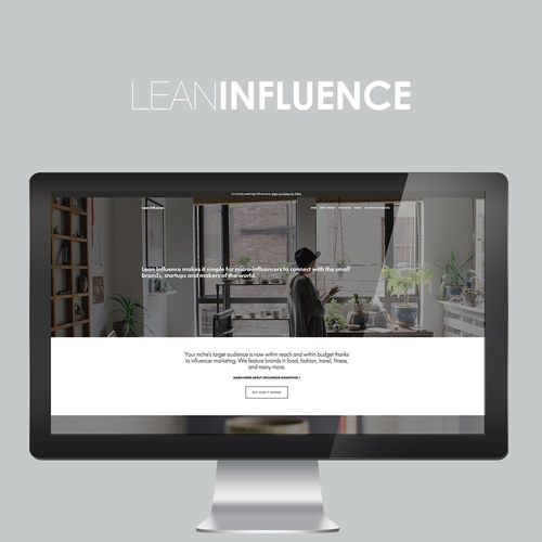 Website for Lean Influence, a influencer marketing