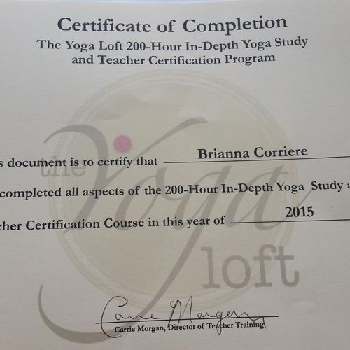 Certified 200 hour yoga teacher