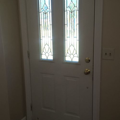 Inside front door when finished