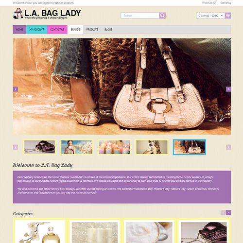 L.A. Bag Lady. Web Design & Development. eCommerce
