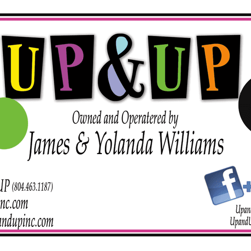 Front of UP & UP Business Card. This matches the c