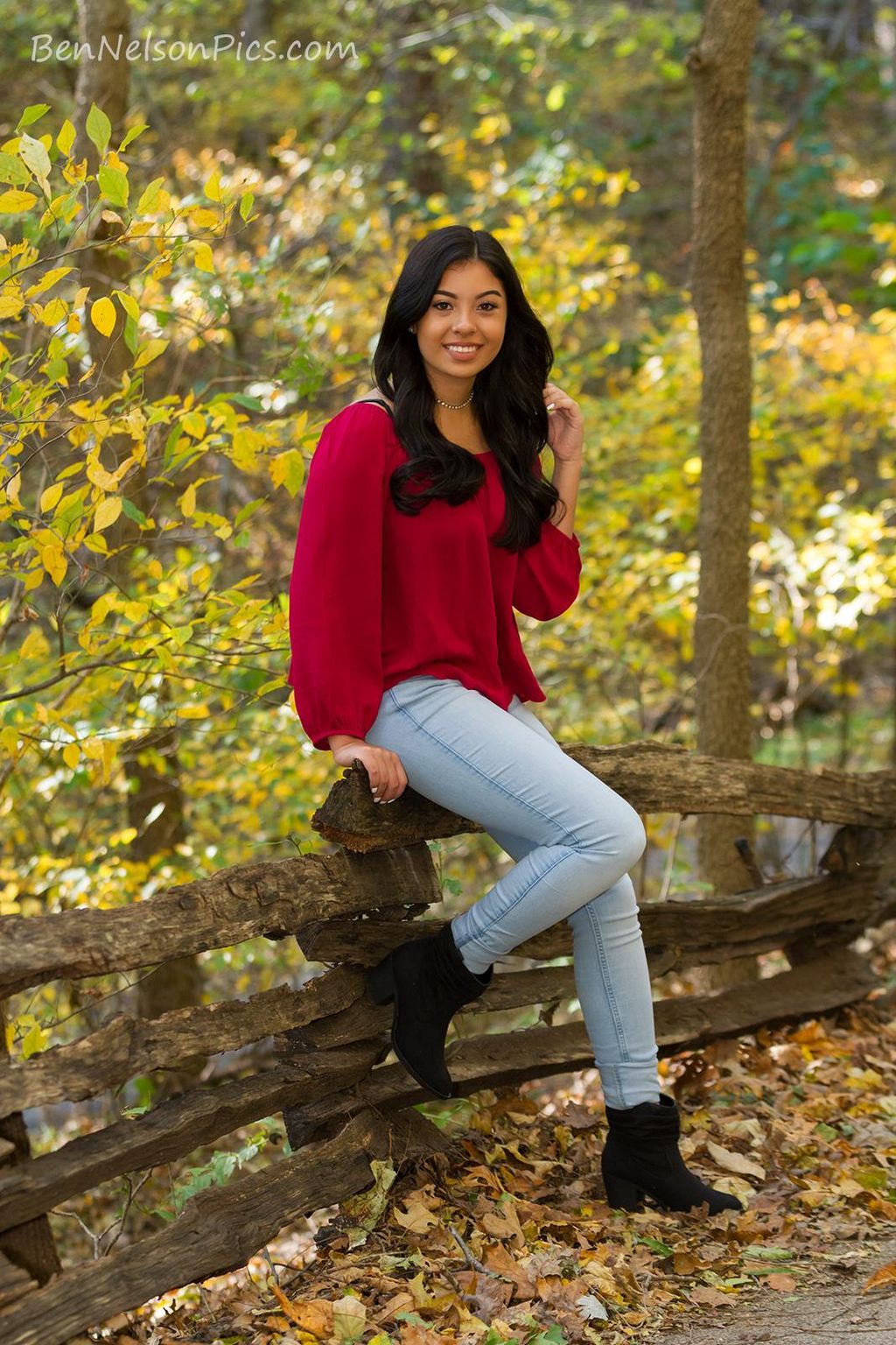 Senior portrait taken in nature center Springfield