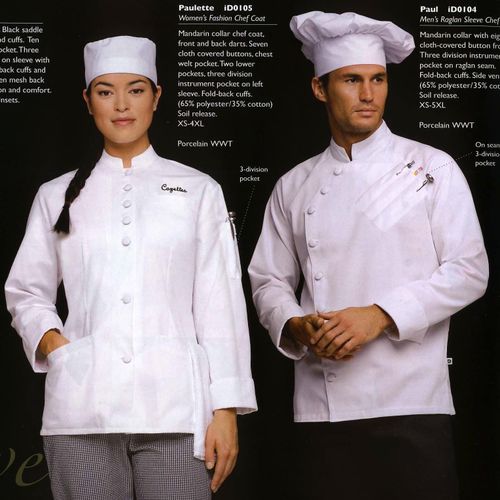 Men's raglan sleeve chef coat with coordinating wo