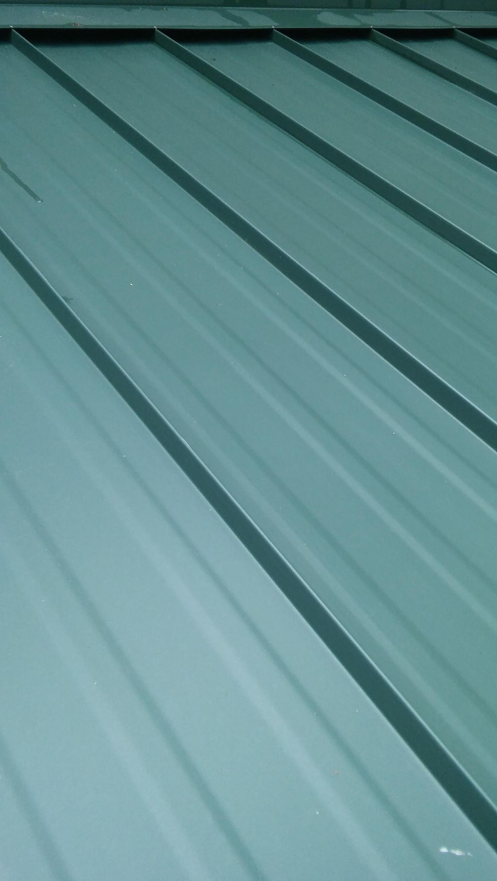 Awning after the the sheet metal has been pressure