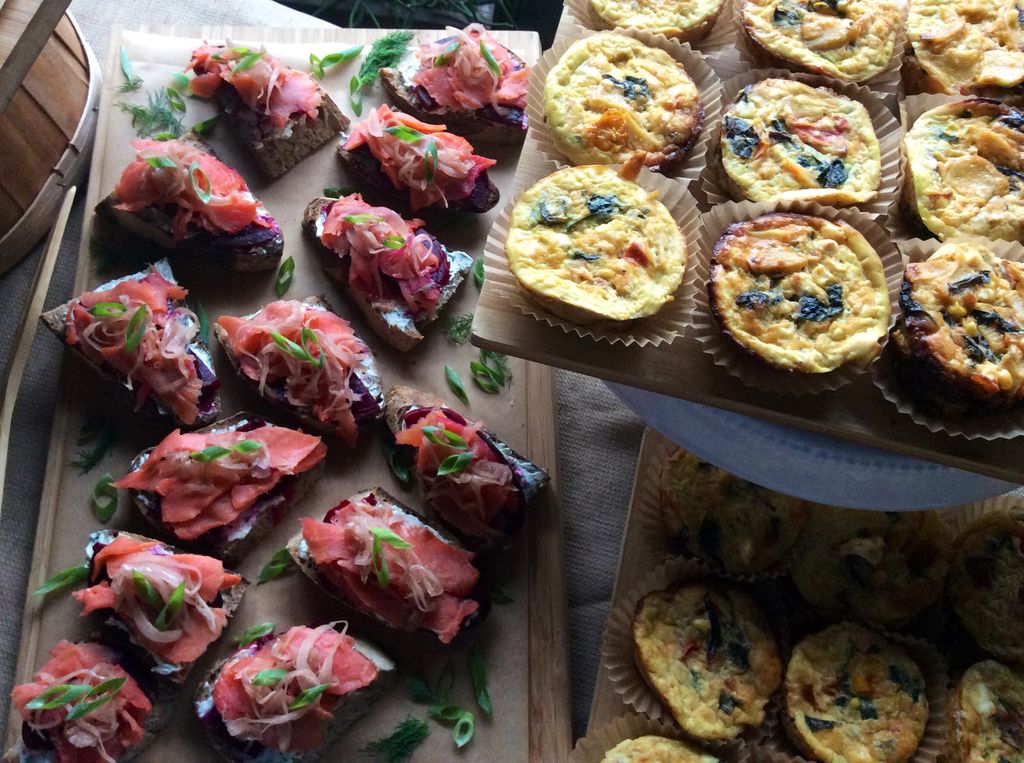 Rustic Breakfast: Frittata with garden herbs, roas