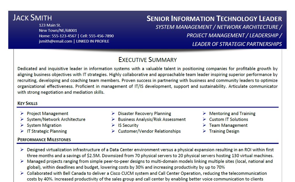 Resume Sample #1