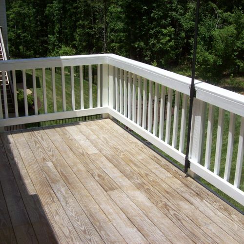 This is a deck that we pressure washed, stained an