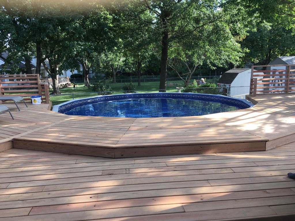 Center view of deck. 

This is a deck we designed 