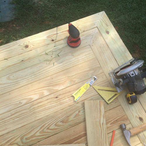 Basic treated pine deck can be made to look to hav