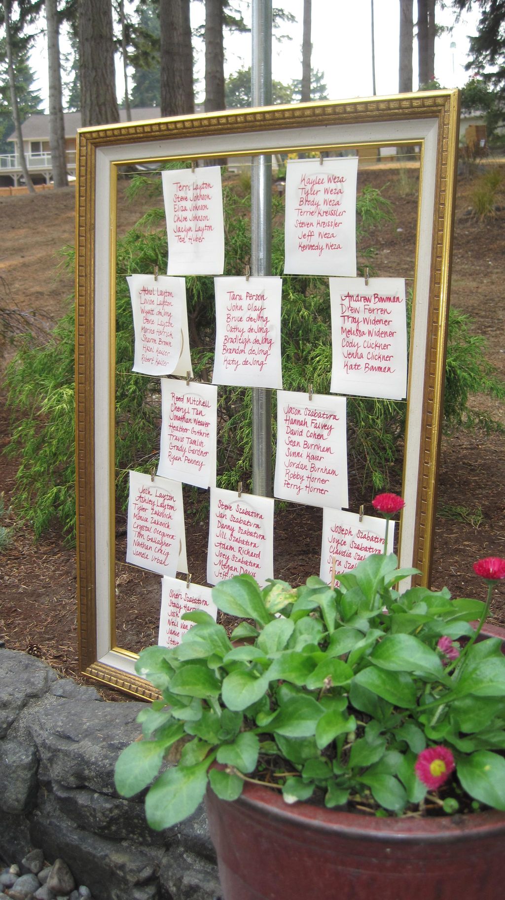 Wedding seat assignments