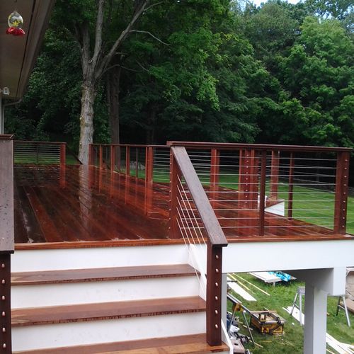 60' x 16' ipea deck with cable rail