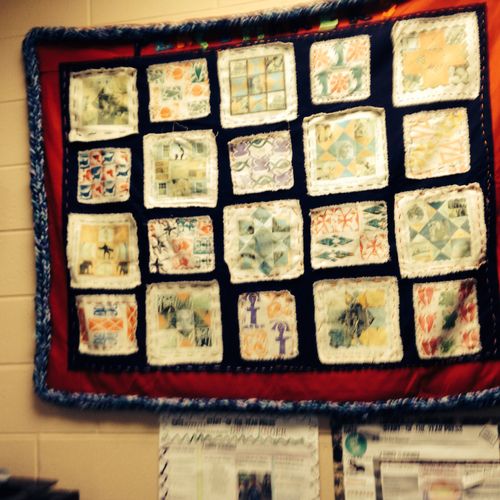 This quilt was made by my fifth graders to show fa