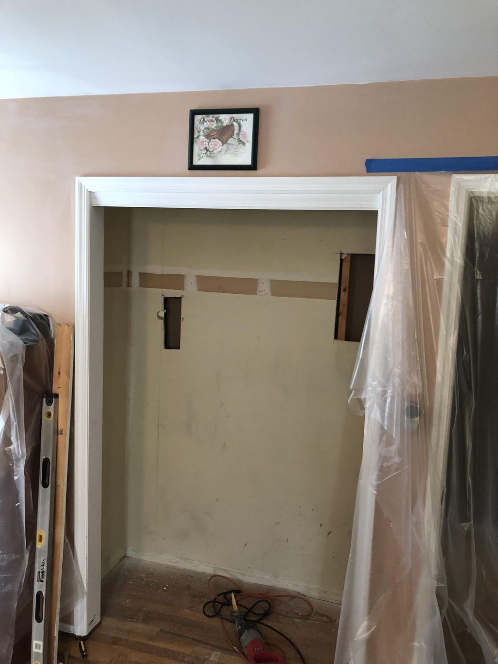 Turning a bedroom into a walk in closet. 