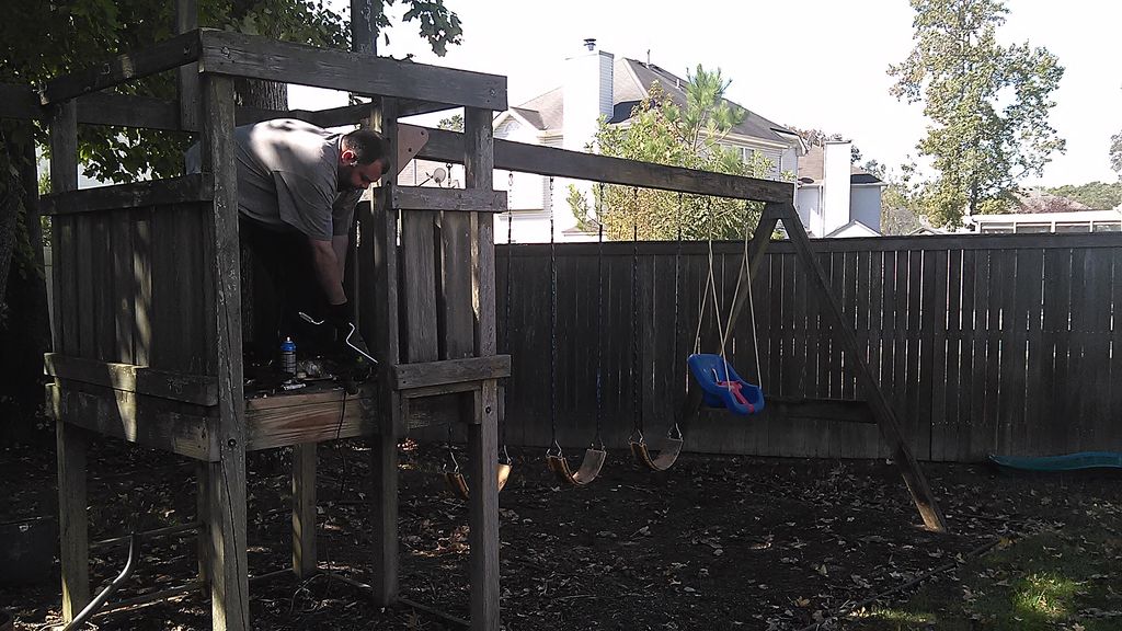 Old play set gotta go! 
GOING.....