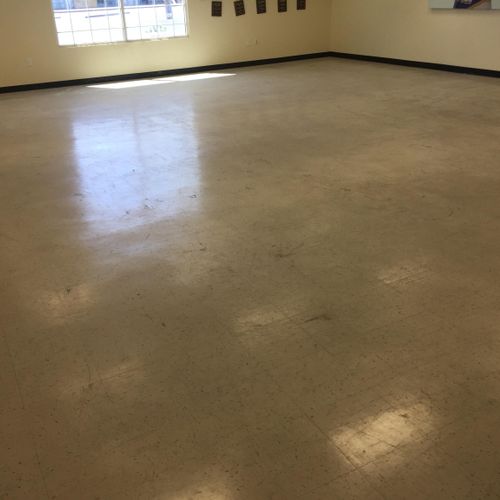 This floor had multiple coats of dirty floor finis