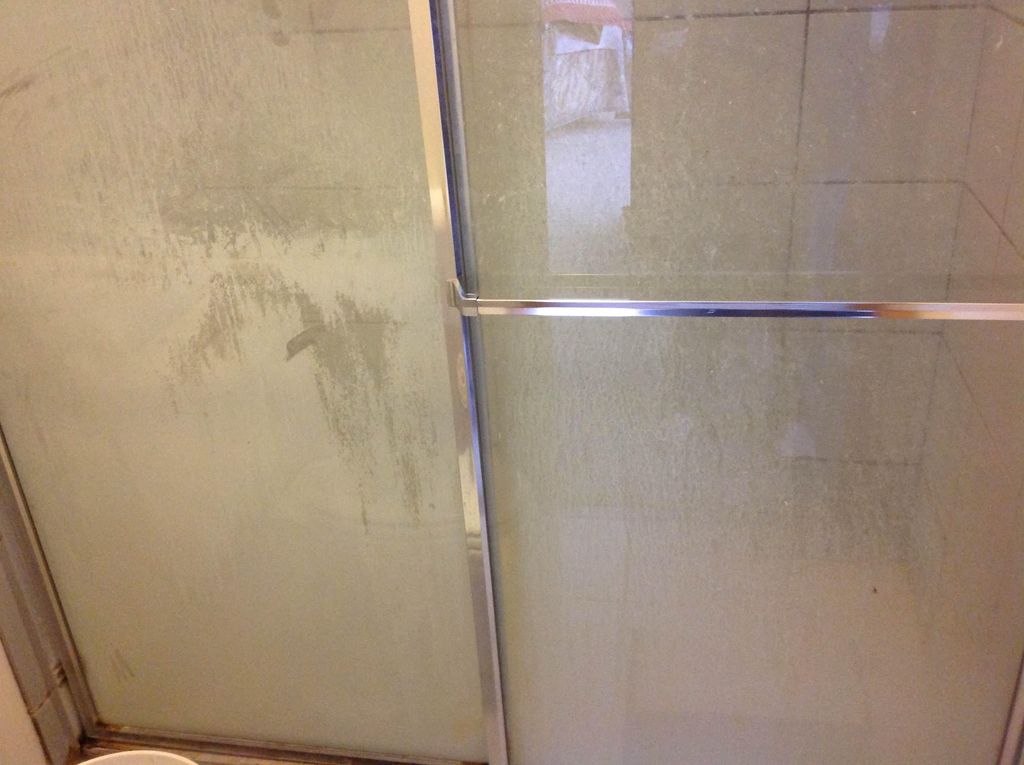 Shower Door before HydroShield