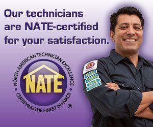 Our Techs are continuously trained and NATE Certif